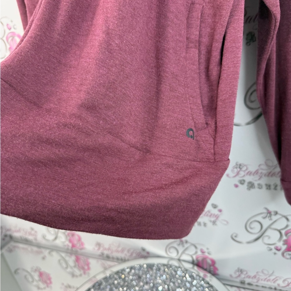 Hyba sweater zip up hoodie red wine Burgundy zipper soft cozy Sweater - Picture 7 of 16